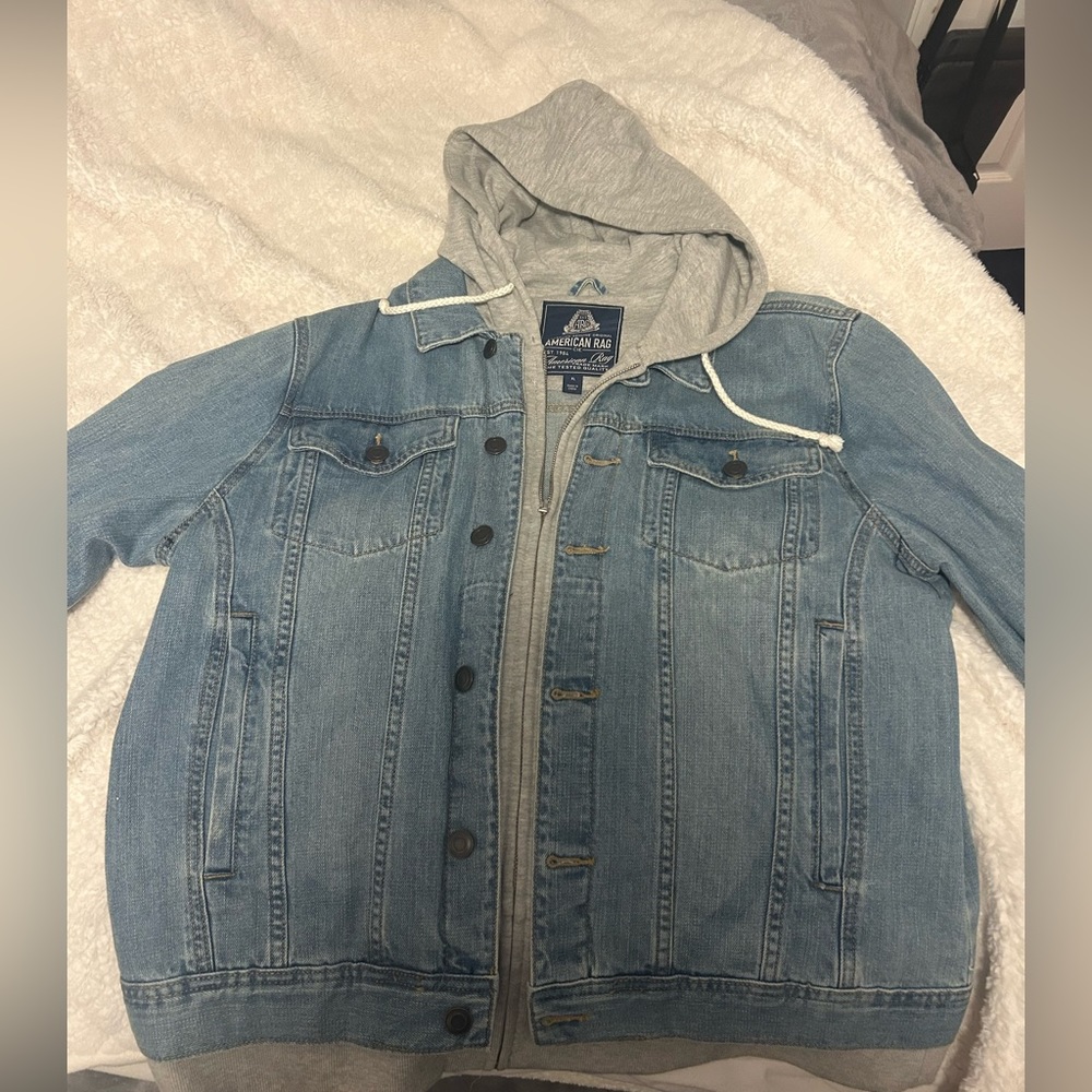 Mens Hooded Denim Jacket